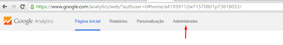 Compartilhando o Google Analytics - passo 1
